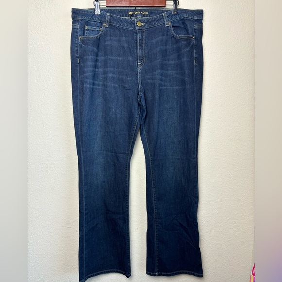 Michael Kors Dark Wash Mid-Rise Bootcut Jeans 16 - Picture 2 of 11